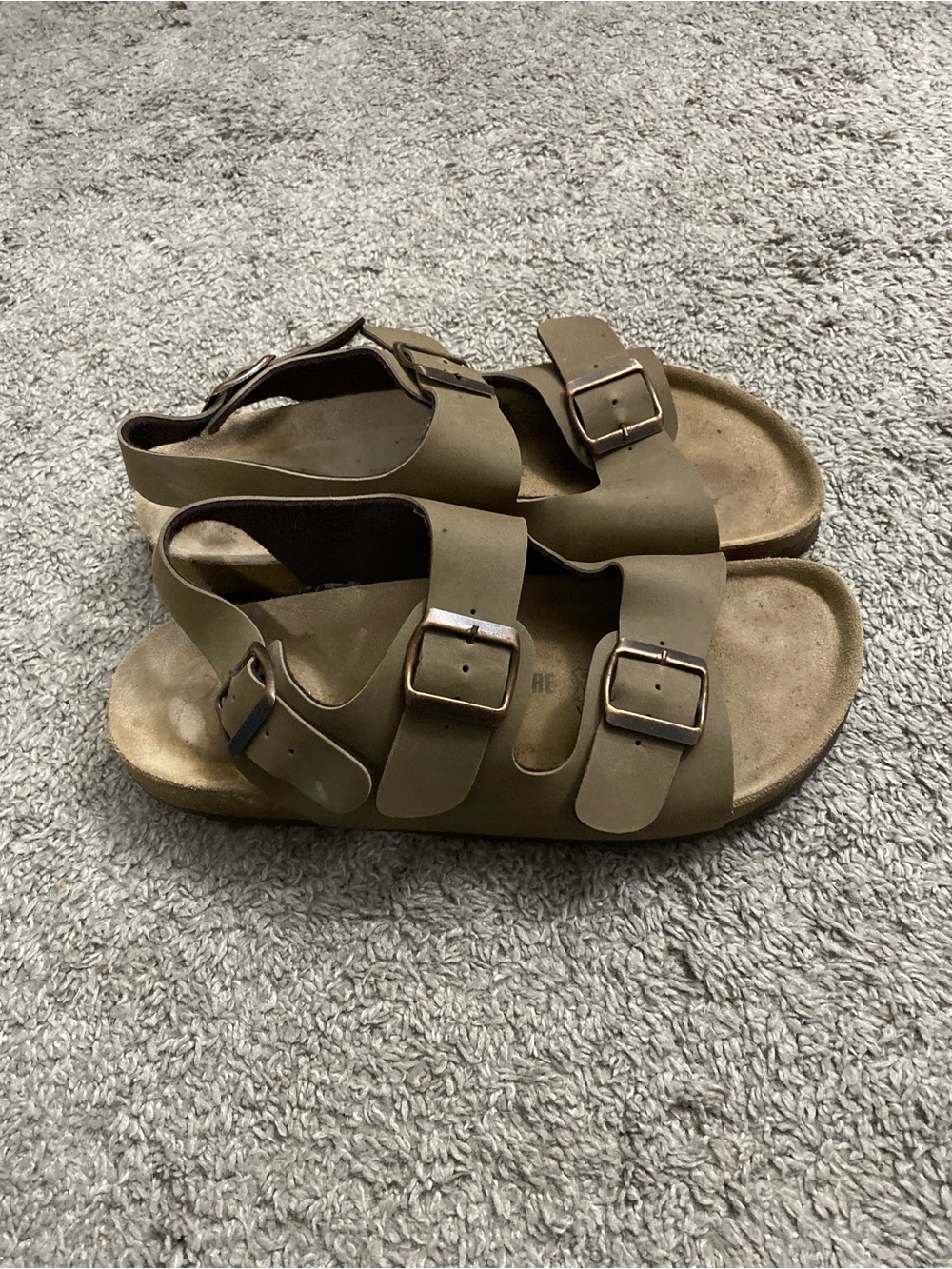 Olive Green Triple-Buckle Women's Comfort Sandals
